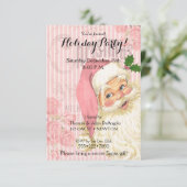 ピンクヴィンテージサビクトリアンンタクロースバラ 招待状 (スタンド正面)