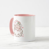 ピンクヴィンテージサンタホリデークリスマス マグカップ (正面左)