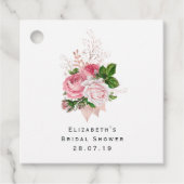 ピンクヴィンテージシックフローラ&ダマスク フェイバータグ (正面)