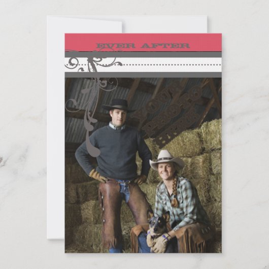 ピンクヴィンテージシャンデリア結婚式招待状 招待状 (正面)