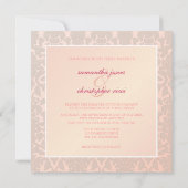 ピンクヴィンテージダマスク結婚式招待状 招待状 (裏面)