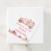 ピンクヴィンテージトラックカボチャ誕生日パーティー フェイバータグ (インサイチュ)