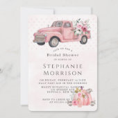 ピンクヴィンテージトラックブライダルシャワー 招待状 (正面)