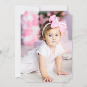 ピンクヴィンテージトラック誕生日パーティフォト招待状 招待状 (裏面)