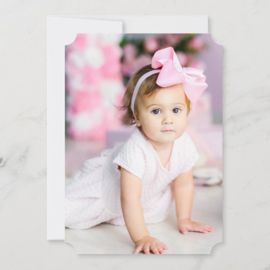 ピンクヴィンテージトラック誕生日パーティフォト招待状 招待状 (裏面)