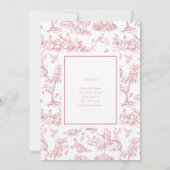 ピンクヴィンテージトワクラシックルブライダルシャワー 招待状 (裏面)