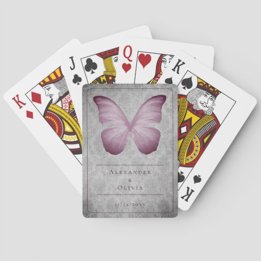 ピンクヴィンテージバタフライダマスク トランプ (裏面)