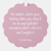 ピンクヴィンテージバナゴンオーナメント オーナメントカード (裏面)