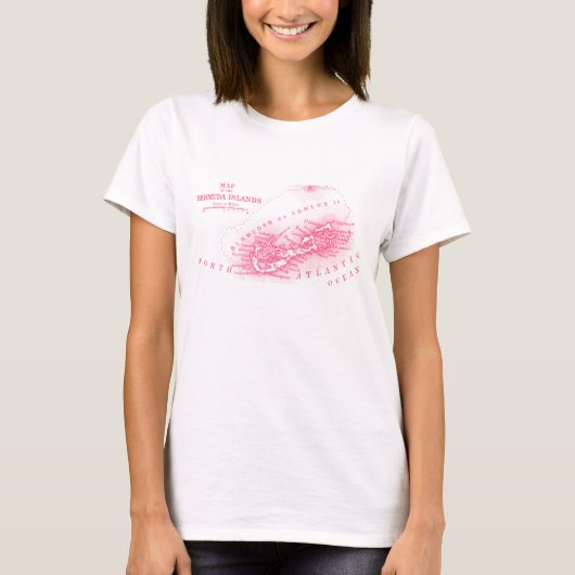 ピンクヴィンテージバミューダ島 Tシャツ (正面)