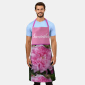 ピンクヴィンテージバラバラキャベツヴィンテージ エプロン (着用した状態)