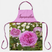 ピンクヴィンテージバラバラフラワーフローラフォトエプロン エプロン (正面)