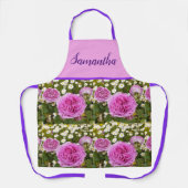 ピンクヴィンテージバラバラフラワーフローラフォトエプロン エプロン (正面)