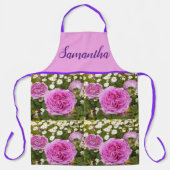 ピンクヴィンテージバラバラフラワーフローラフォトエプロン エプロン (正面)