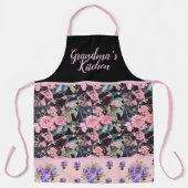 ピンクヴィンテージバラバラ水彩グランドマスエプロン エプロン (正面)