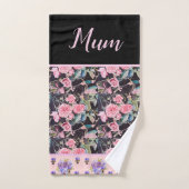 ピンクヴィンテージバラバラ水彩ムームマザーズ バスタオルセット (ハンドタオル)