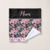 ピンクヴィンテージバラバラ水彩ムームマザーズ バスタオルセット (ウォッシュタオル)