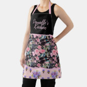 ピンクヴィンテージバラバラ水彩色カスタマイズ可能 エプロン (インサイチュ)