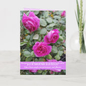 ピンクヴィンテージバラフラワーフローラ誕生日カード カード (裏面)