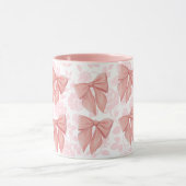 ピンクヴィンテージバラフローラコケガーリーットボウマグ マグカップ (中央)