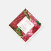 ピンクヴィンテージバラフローラ庭園の結婚式 スタンダードカクテルナプキン (角)