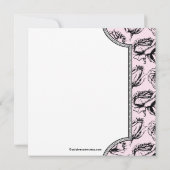 ピンクヴィンテージバラブライダルシャワー招待状 招待状 (裏面)