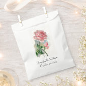 ピンクヴィンテージバラ結婚式の引き出物バッグ フェイバーバッグ (クリップ留めされた状態)