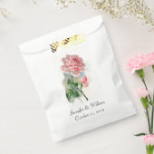 ピンクヴィンテージバラ結婚式の引き出物バッグ フェイバーバッグ (封をした状態)