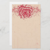 ピンクヴィンテージバラ縁ど 便箋 (正面/裏面)