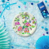 ピンクヴィンテージバラ ペーパープレート (パーティー)