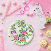 ピンクヴィンテージバラ ペーパープレート (パーティー)