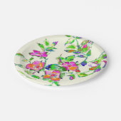 ピンクヴィンテージバラ ペーパープレート (アングル)