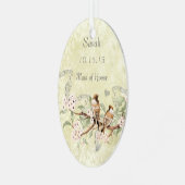 ピンクヴィンテージバードメイド・オブ・オーナー(花嫁付き添い人)オーナメント メタルオーナメント (正面左)