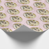 ピンクヴィンテージビクトリアン女性ギフトラッピング紙 ラッピングペーパー (角)