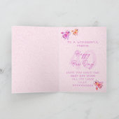 ピンクヴィンテージビー40thバースデーカード サンキューカード (内部)