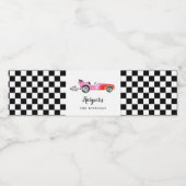 ピンクヴィンテージファーストカー子供の誕生日パーティー ペットボトルラベル (シングルラベル)