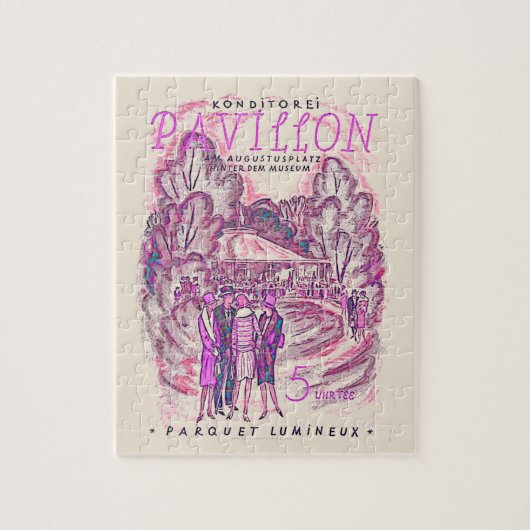 ピンクヴィンテージフランスのの広告イベントポスター ジグソーパズル (縦)