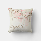 ピンクヴィンテージフローラパーソナライズされた枕 クッション (正面)