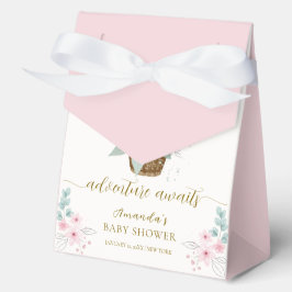 ピンクヴィンテージフローラホットエアバルーンベビーシャワー フェイバーボックス