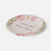 ピンクヴィンテージフローラロコピーニーブライダルシャワー ペーパープレート (アングル)