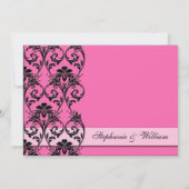 ピンクヴィンテージフローラ旋回結婚式招待状 招待状 (裏面)