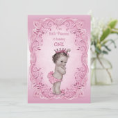 ピンクヴィンテージプリンセス1st誕生日パーティー 招待状 (スタンド正面)