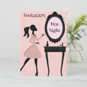 ピンクヴィンテージヘンナイト招待状 招待状 (スタンド正面)