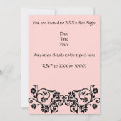 ピンクヴィンテージヘンナイト招待状 招待状 (裏面)