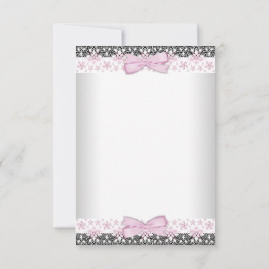 ピンクヴィンテージベビーガールありがとう サンキューカード (裏面)