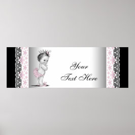 ピンクヴィンテージベビーガールプリンセス ポスター