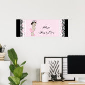 ピンクヴィンテージベビーガールプリンセス ポスター (ホームオフィス)