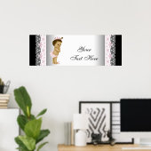 ピンクヴィンテージベビーガールプリンセス ポスター (ホームオフィス)