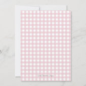 ピンクヴィンテージベビーキャリッジベビーガールシャワー 招待状 (裏面)