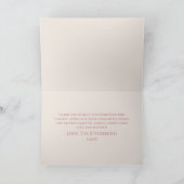 ピンクヴィンテージベビーキャリッジベビーシャワー サンキューカード (内部)