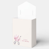ピンクヴィンテージベビーキャリッジベビーシャワー フェイバーボックス (オープン)